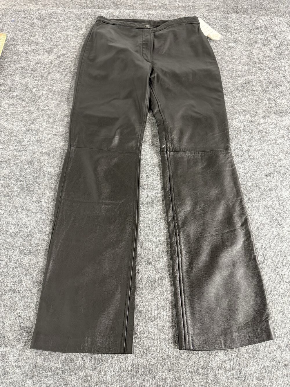 Vintage ALBERT DUKE Leather Pants Size 10 Women’s Black Flare Bootcut N74